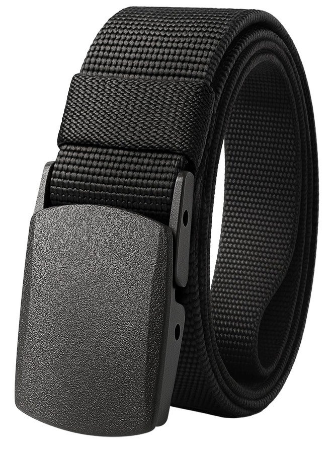 TECEUM Tactical Belt - Black B1 M - Heavy-Duty Military, Work, Hiking,Rigger, Utility, EDC Men’s Belts - Quick-Release - Nylon Web - Image 1